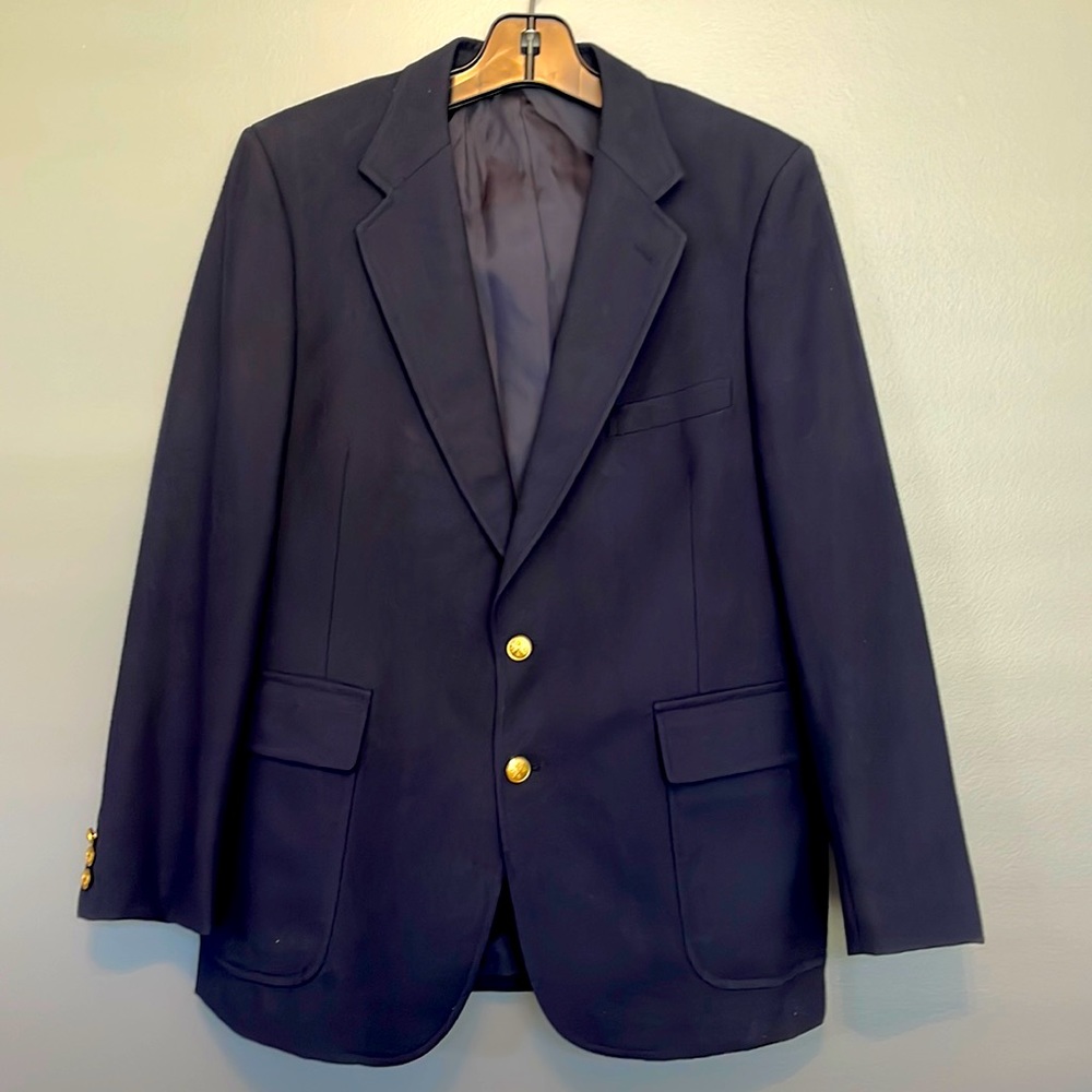 English Manor Wool Navy Sport Coat - Classic - 42R